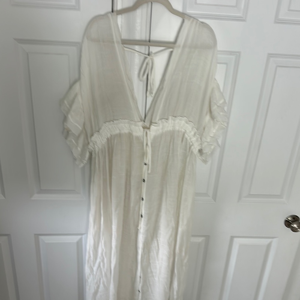 Source Unknown White Bohemian Swim Coverup